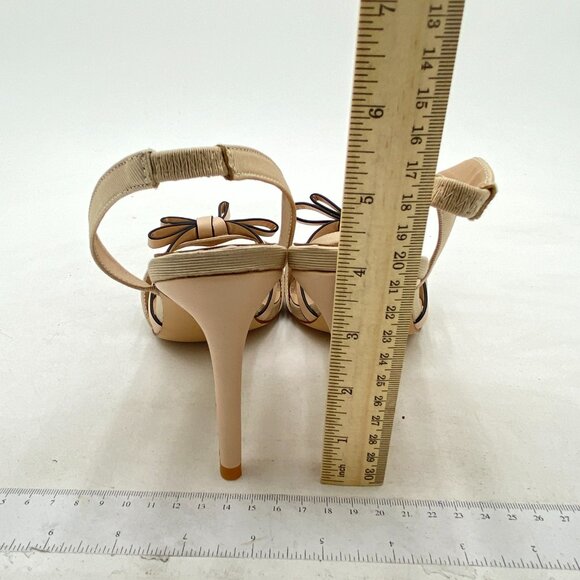 Beige Cute Stylish High Heels Sandals with Bowknots Open Toe Slingback Shoes - Picture 4 of 6